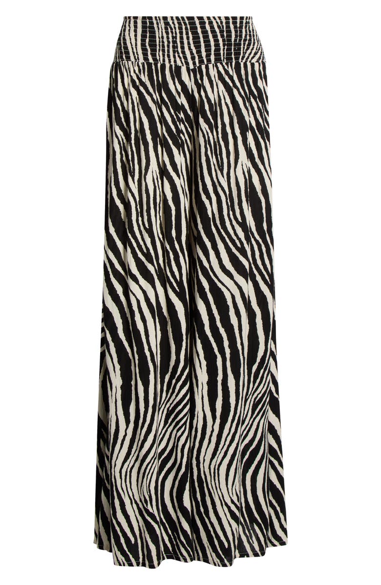 Elan Print Cover-Up Palazzo Pants, Alternate, color, Black Zebra