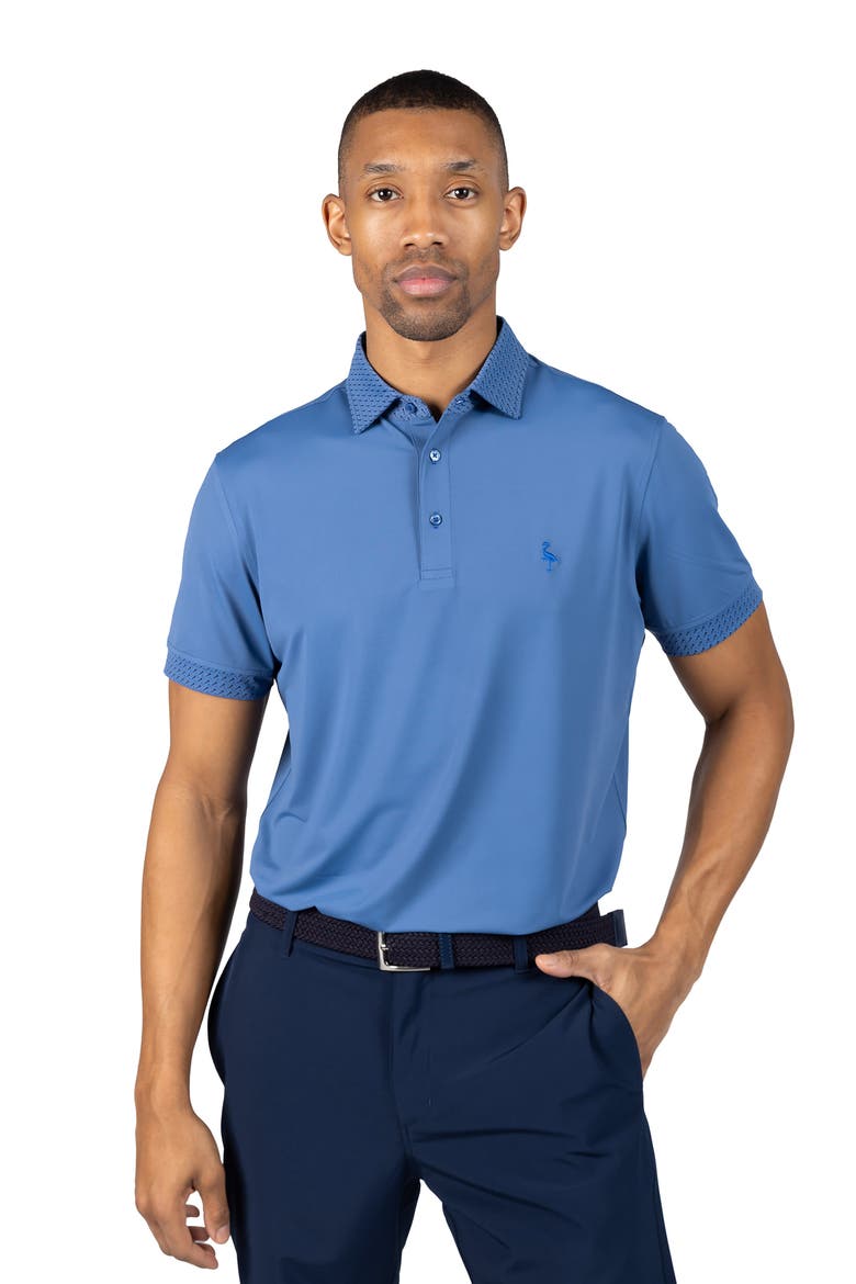 Micro Perforated Performance Polo, Alternate, color, DENIM