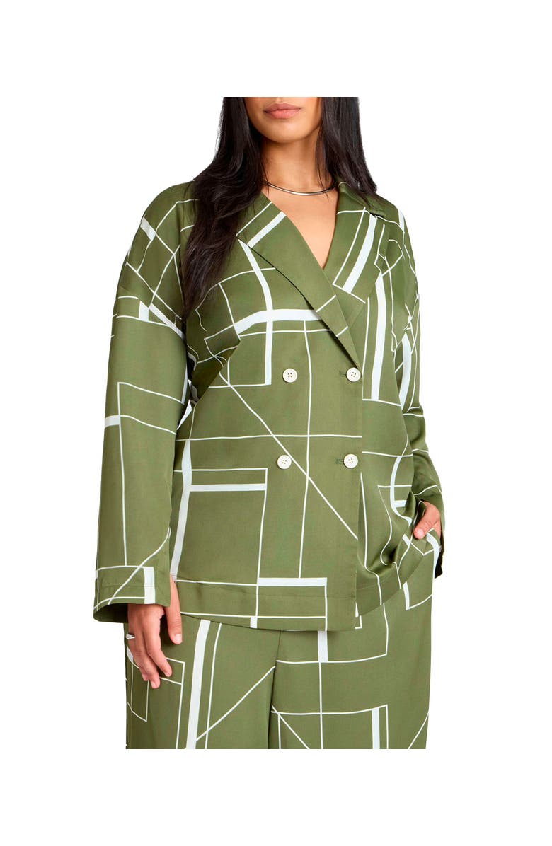 ELOQUII Double Breasted Oversized Shirt, Main, color, 