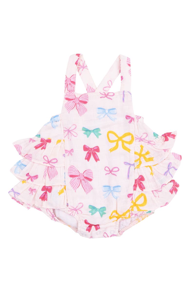 Angel Dear Colorful Bows Organic Cotton Muslin Bodysuit, Main, color, 