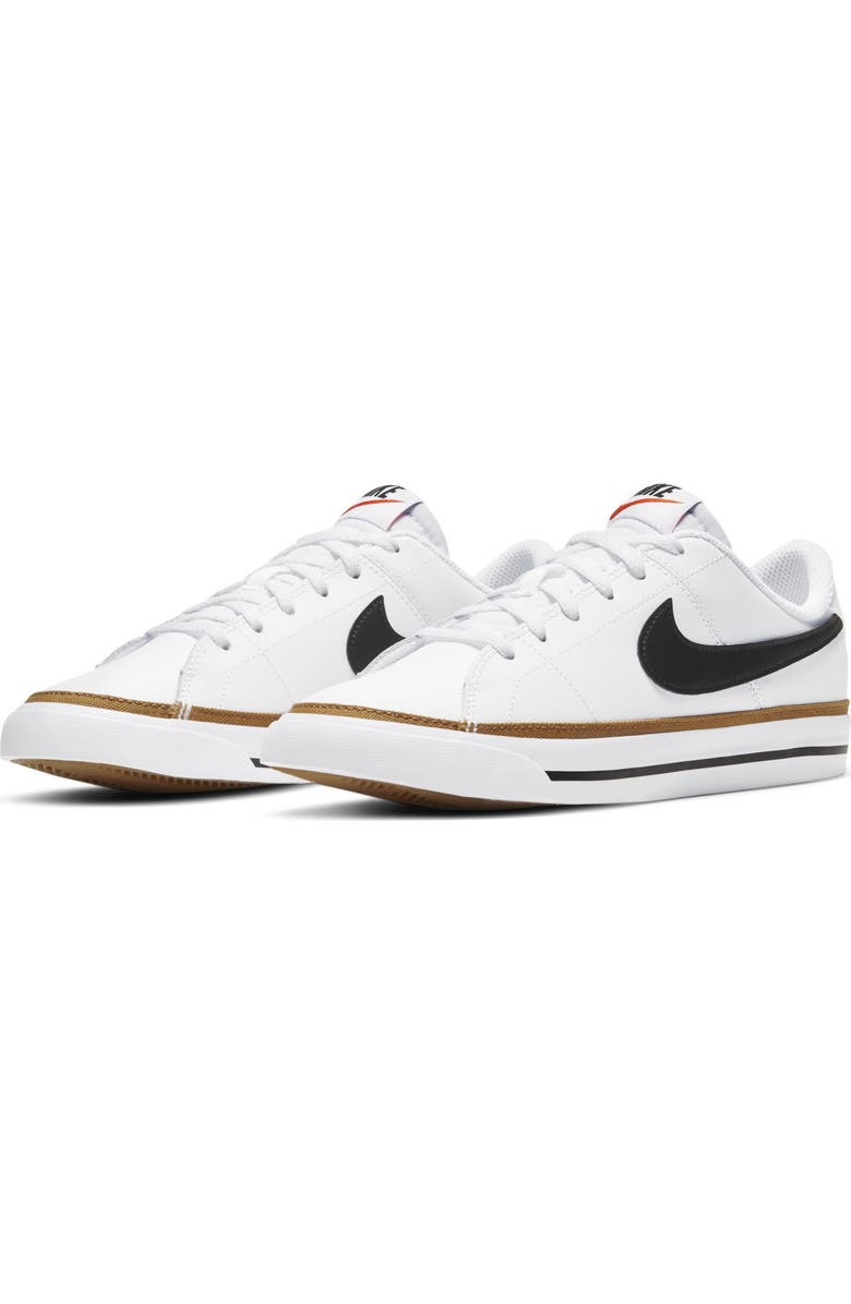 Nike Kids' Court Legacy Sneaker, Main, color, White/ Black/ Ochre/ Brown