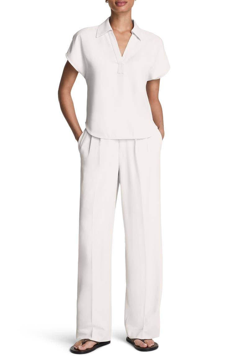 Oversize Short Sleeve Collared Shirt, Alternate, color, IVORY