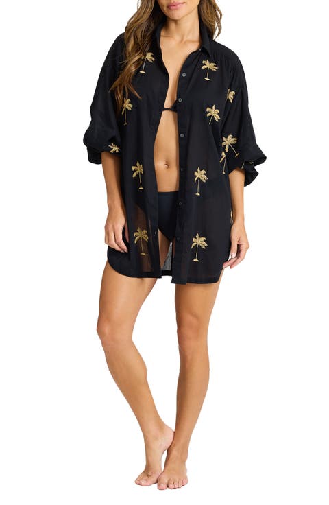 Catalina Coast Palm Cover-Up Shirt