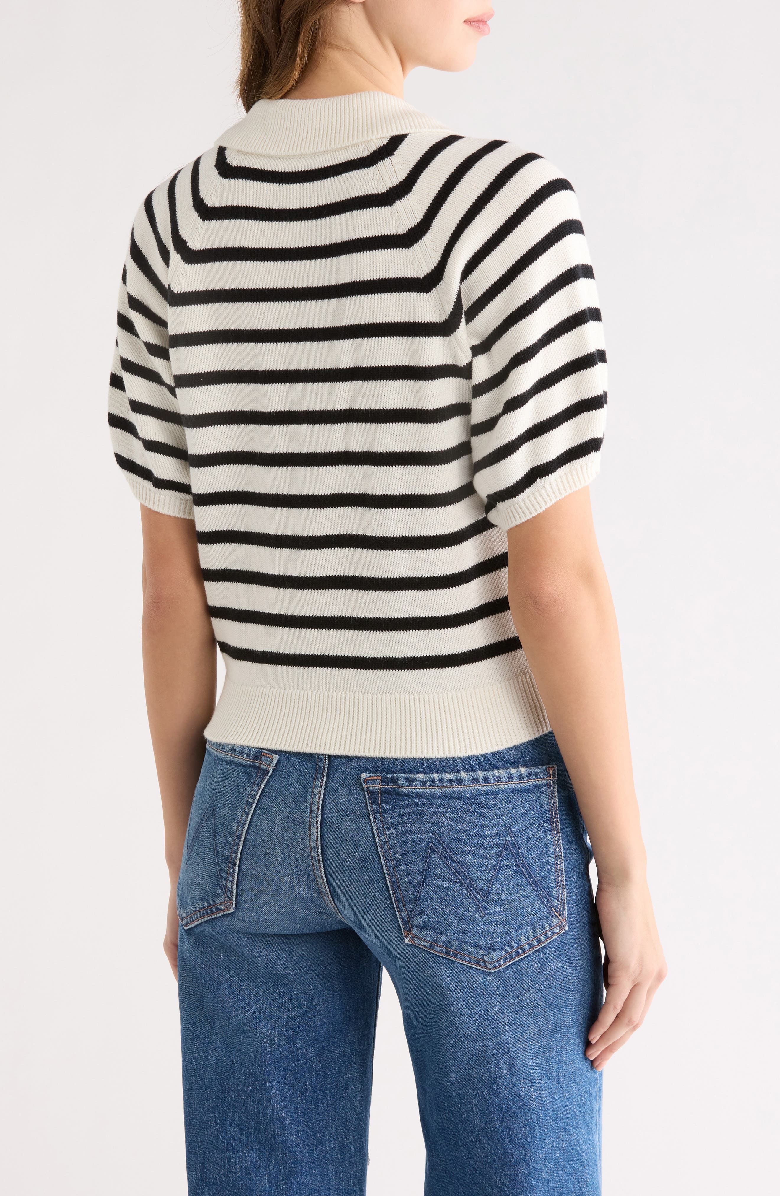 Birch Stripe Organic Cotton & Silk Blend Sweater - image 2