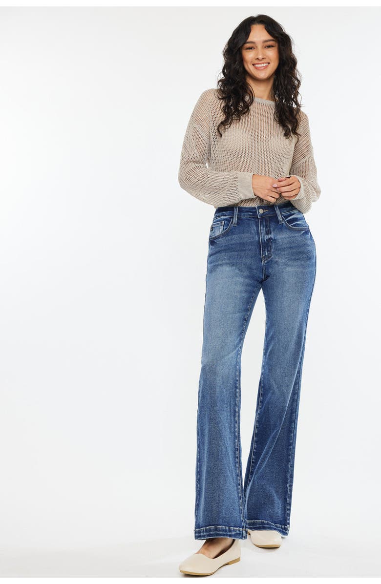 KanCan Avonlea Essentials High Rise Wide Leg Flare Jeans, Alternate, color, Dark Wash