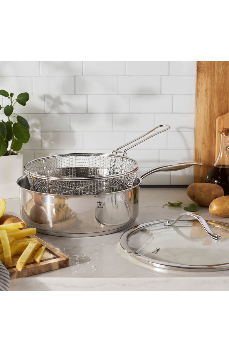 HENCKELS CUTLERY Aragon 5-Quart Stainless Steel Sauté Pan with Lid & Fryer Basket, Alternate, color, Silver