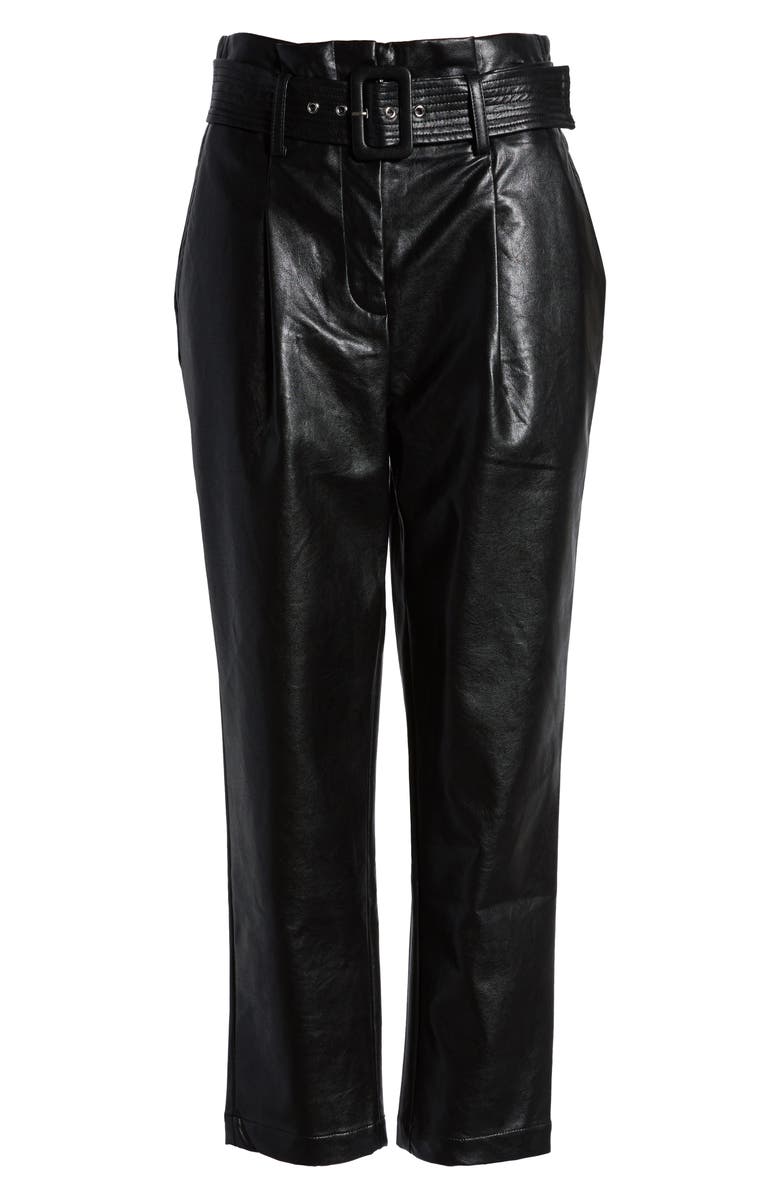 J.O.A. Faux Leather Crop Pants, Alternate, color, 