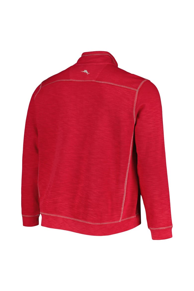 Men's Tommy Bahama Cardinal Arkansas Razorbacks Sport Tobago Bay Tri-Blend Mock Neck Half-Zip Jacket, Alternate, color, Cardinal