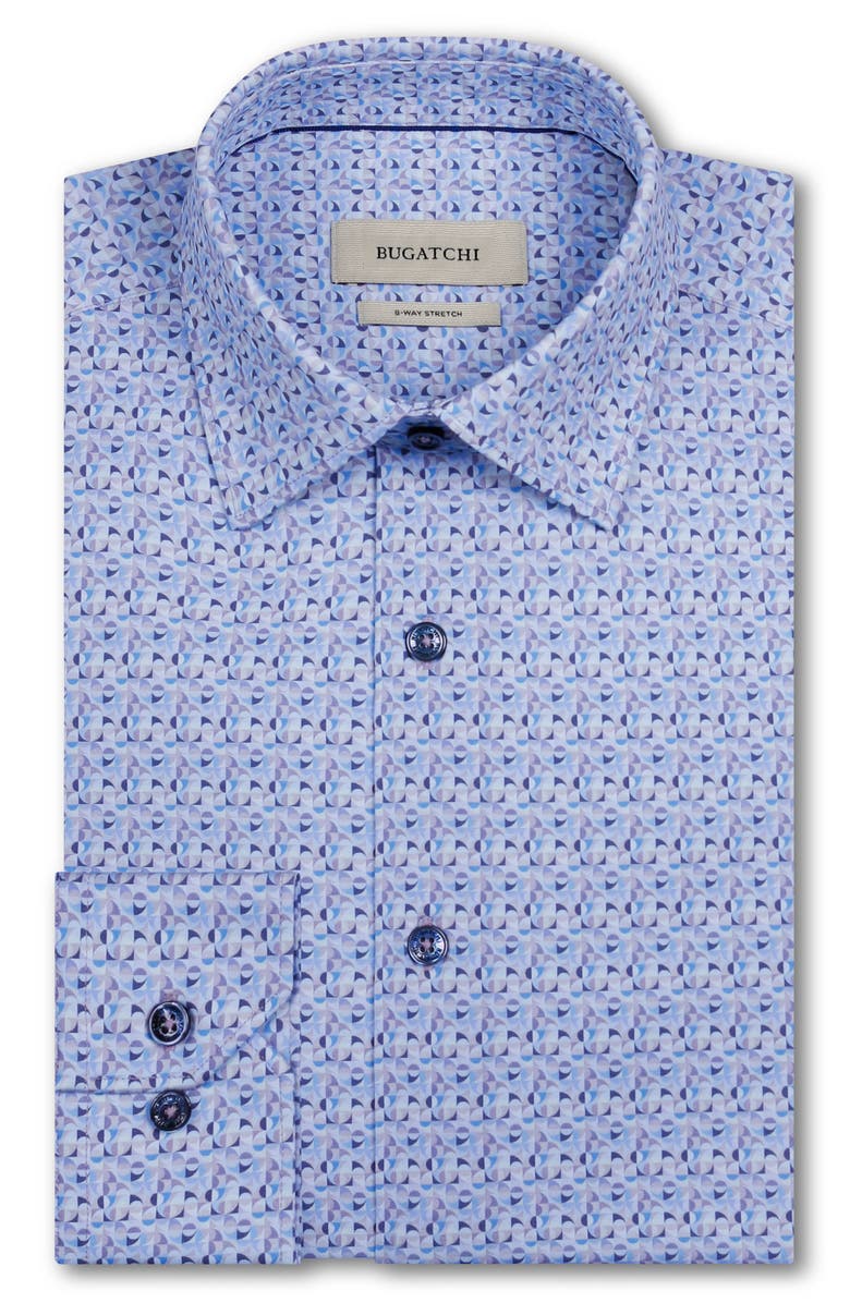 Bugatchi James OoohCotton<sup>®</sup> Geometric Print Button-Up Shirt, Alternate, color, Iris