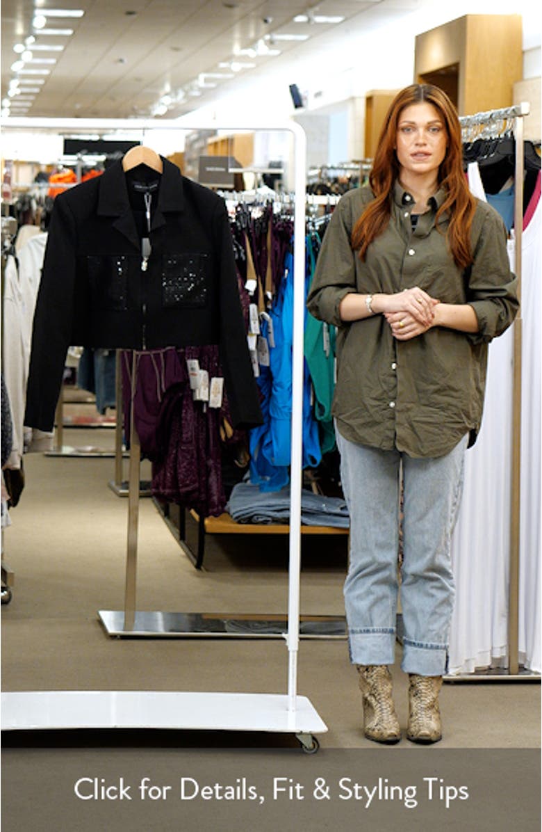 Sequin Pocket Crop Blazer, sales video thumbnail