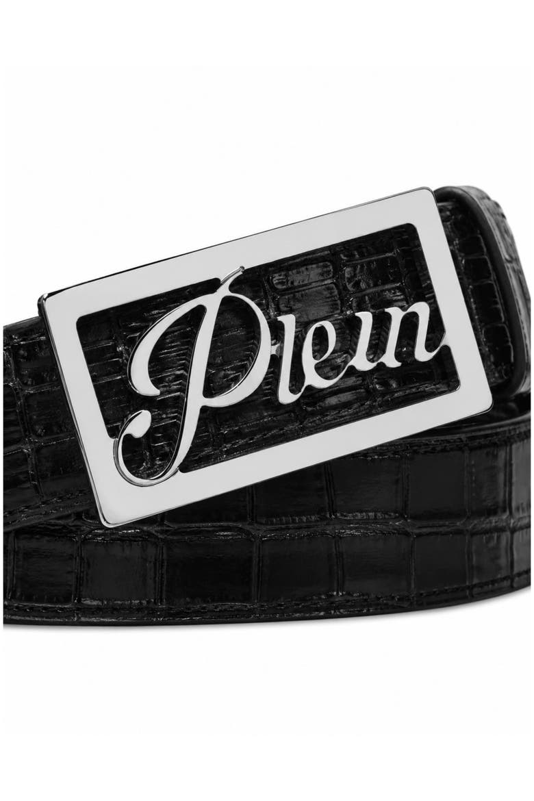 Saffiano Leather Belt Cocco Men, Alternate, color, black/nickel