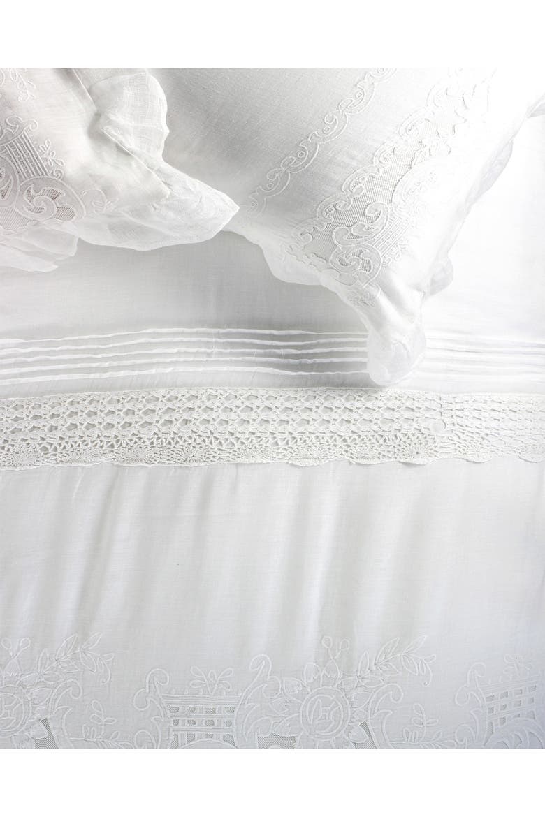 Tabitha Linen Duvet 3-Piece Set, Alternate, color, WHITE
