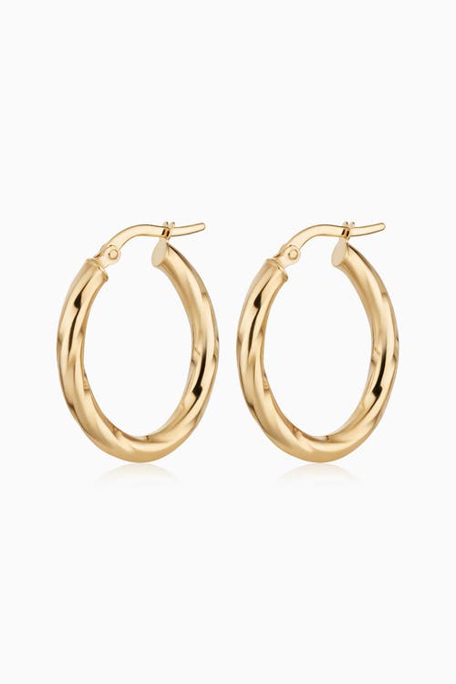 Oradina 10k Gold Goddess Midi Oval Hoops In Yellow Gold