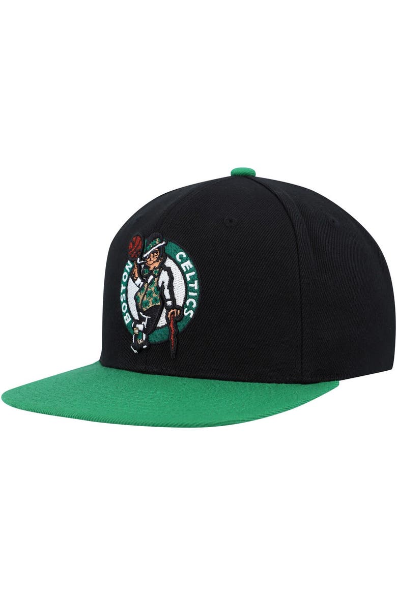 Men's Mitchell & Ness Black/Green Boston Celtics Side Core 2.0 Snapback Hat, Alternate, color, Black