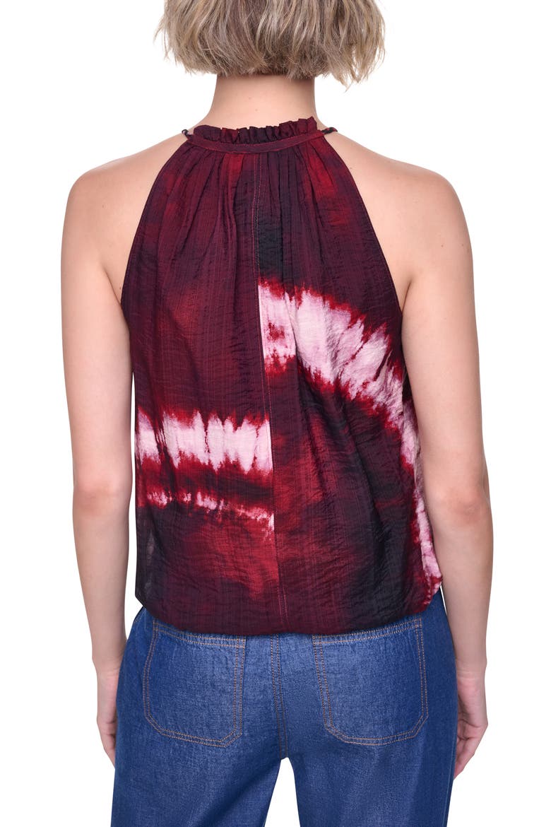 Tie Dye Bubble Hem Sleeveless Shirt, Alternate, color, FIREWORK TIEDYE