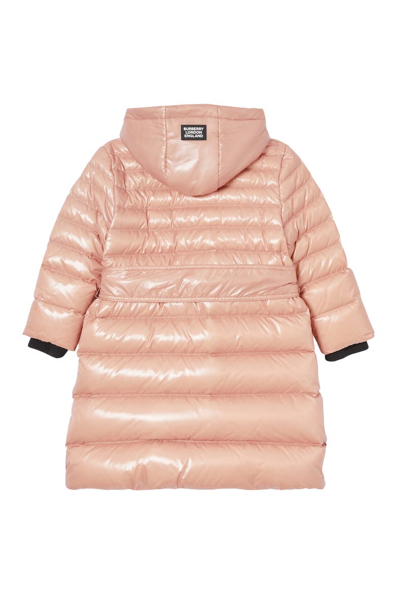 Sharona Belted Hooded Down Puffer Coat, Alternate, color, LAVENDER/ PINK