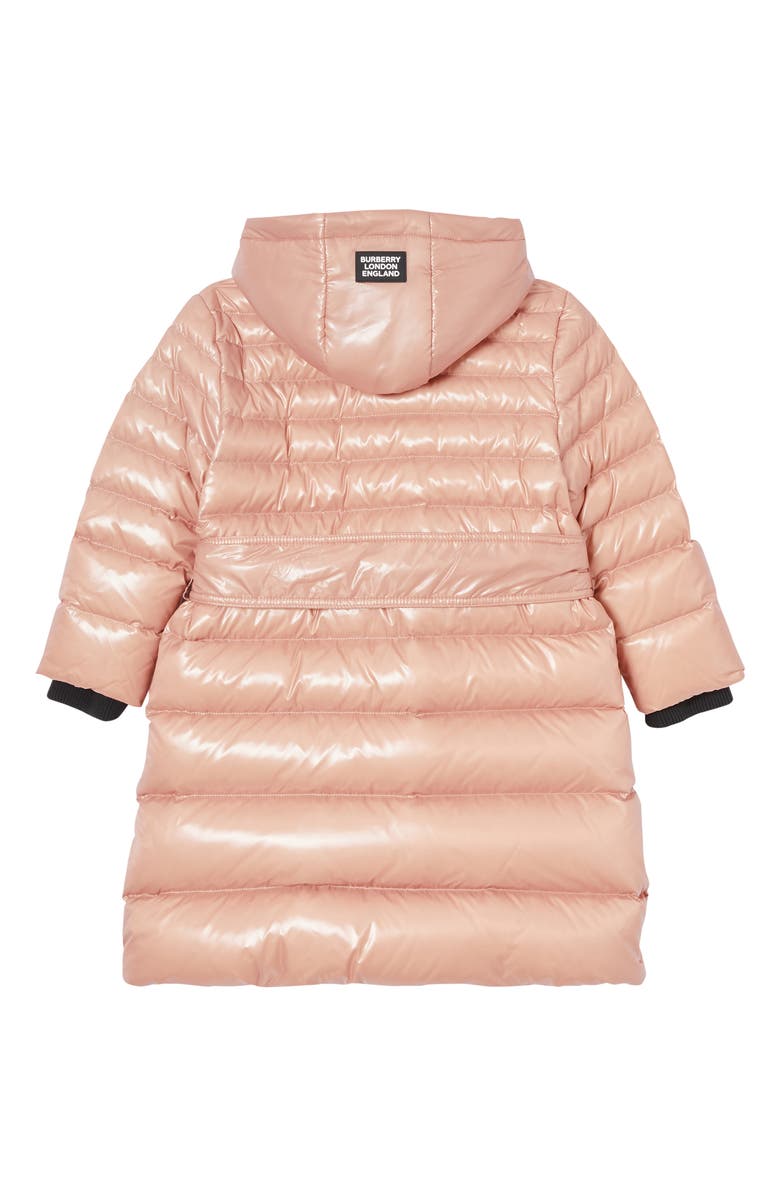 Burberry Sharona Belted Hooded Down Puffer Coat, Alternate, color, 