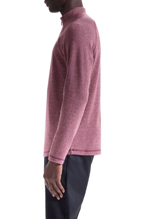 Bugatchi Brushed Cotton Blend Quarter Zip Pullover In Pink
