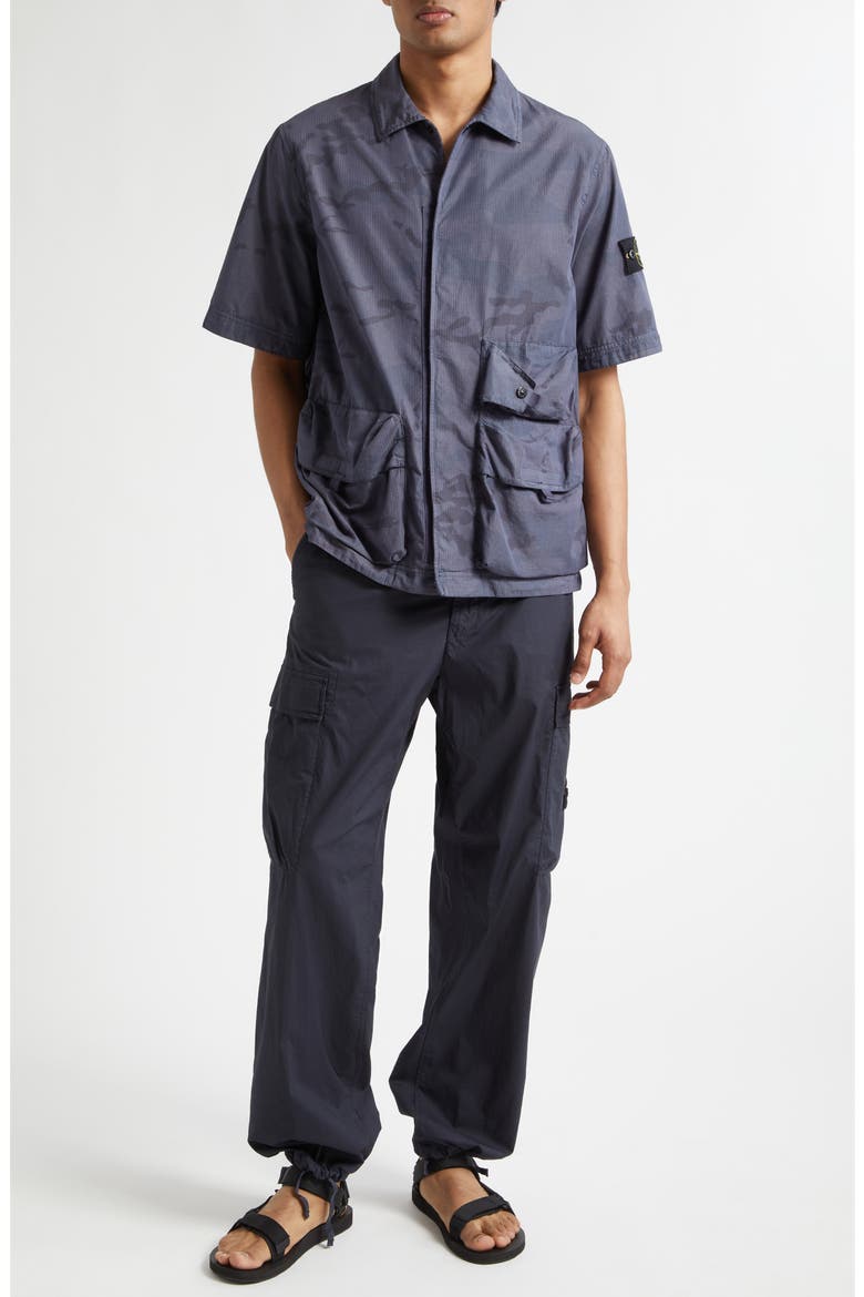 Camo Ripstop Utility Shirt, Alternate, color, BLUE GREY