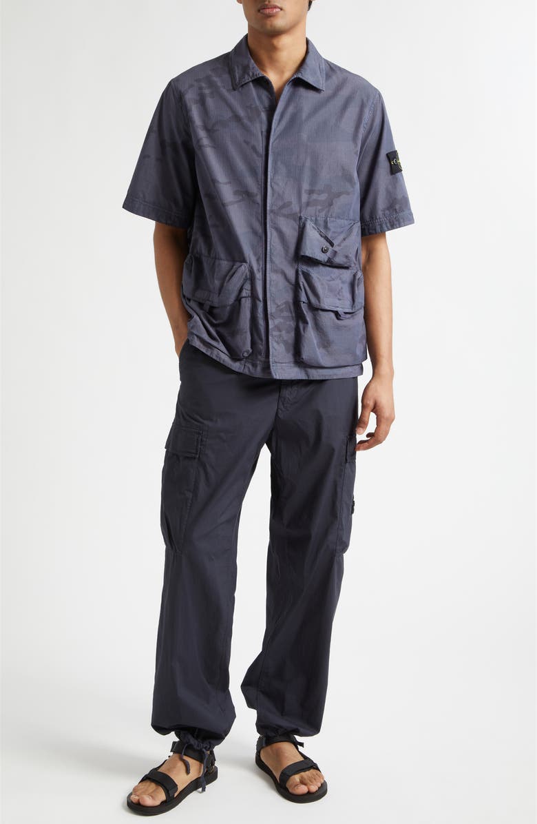 Stone Island Camo Ripstop Utility Shirt, Alternate, color, Blue Grey