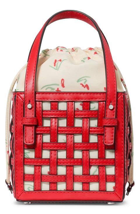 the basket woven leather crossbody bag