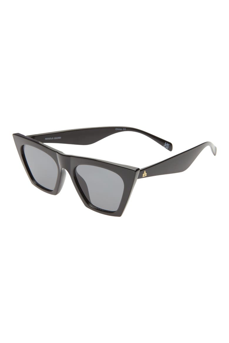 Perseus 51mm Cat Eye Sunglasses, Alternate, color, BLACK