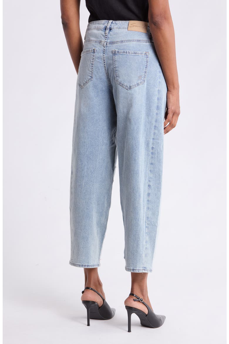 Pieced Dart High Waist Barrel Leg Jeans, Alternate, color, SOLSTICE