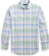 Polo Ralph Lauren Classic Fit Plaid Cotton Button-Up Oxford Shirt