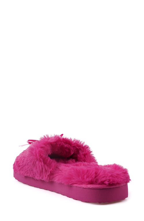 Candies Candie's Zazas Faux Fur Slide Sandal In Fuchsia