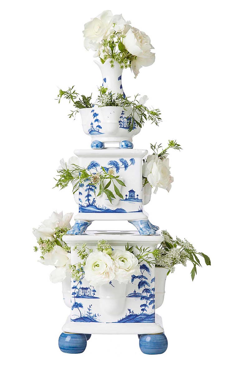 Country Estate 11" Tulipiere Tower, Alternate, color, DELFT BLUE