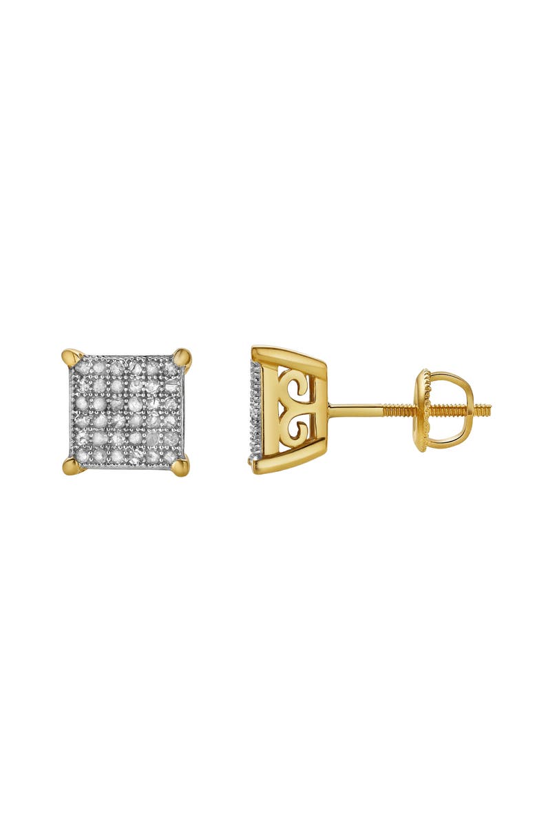 LuvMyJewelry Orlithea XL 10K Yellow Gold Cluster Diamond Unisex Earrings - 0.34 Cts, Main, color, 