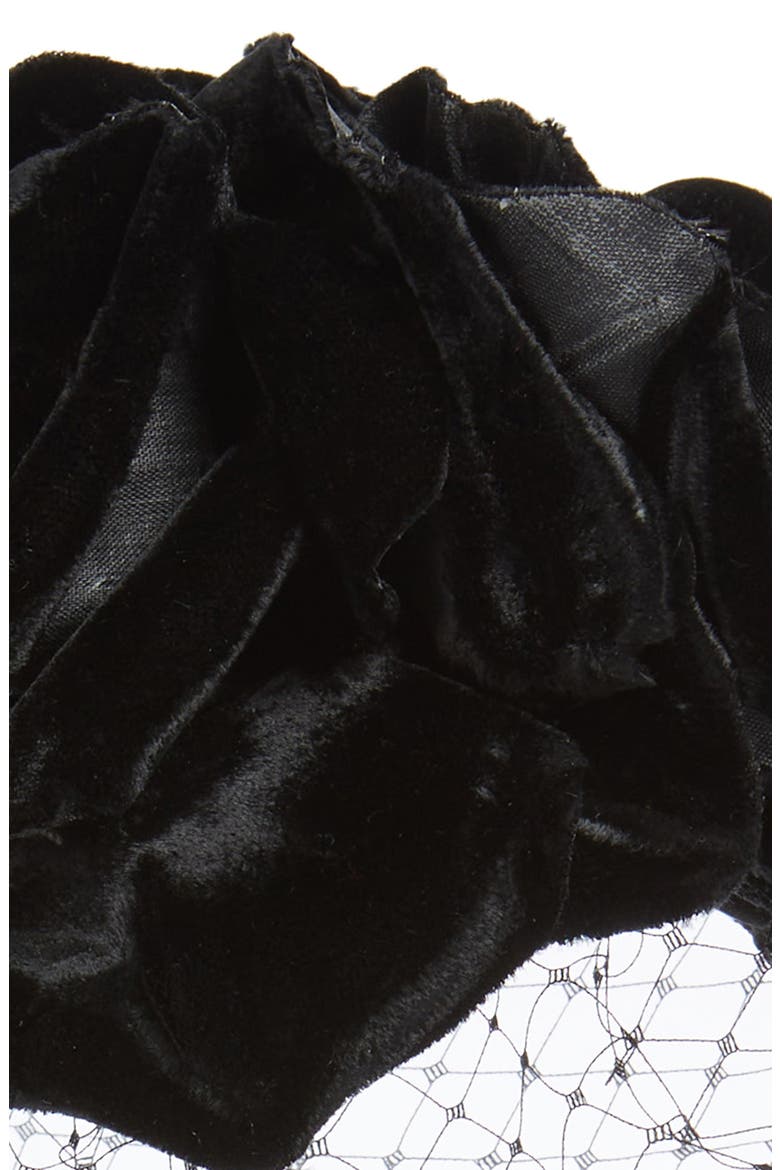 Flower Crown Veil Headband, Alternate, color, BLACK
