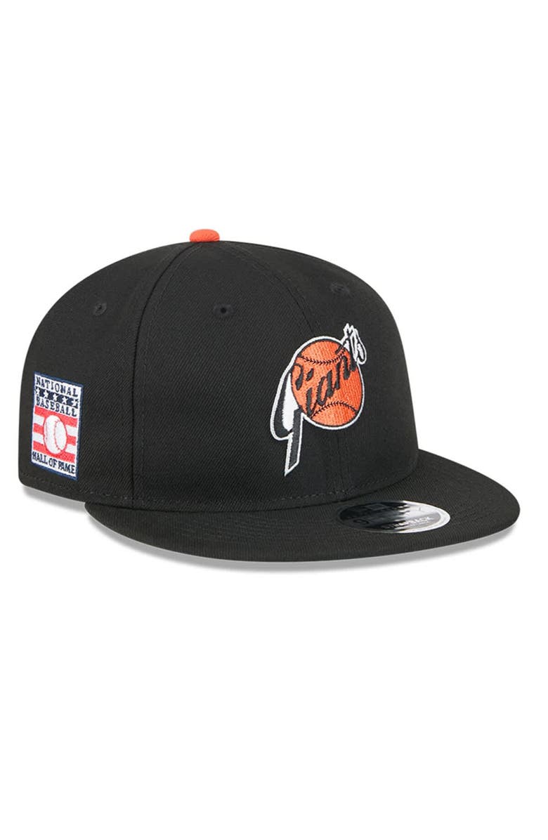 New Era Men's New Era Black San Francisco Giants Baseball Hall of Fame Retro Crown 9FIFTY Adjustable Hat, Main, color, Black