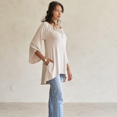 Eavolu Peyto Raglan Flutter Tunic/dress In Bone