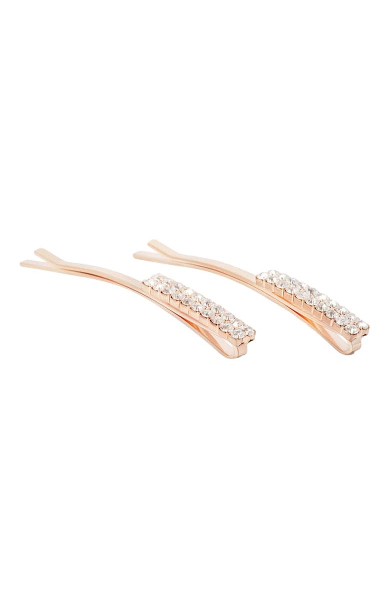 NUME Double Row Sparkle Hair Pin Set, Alternate, color, Rose Gold
