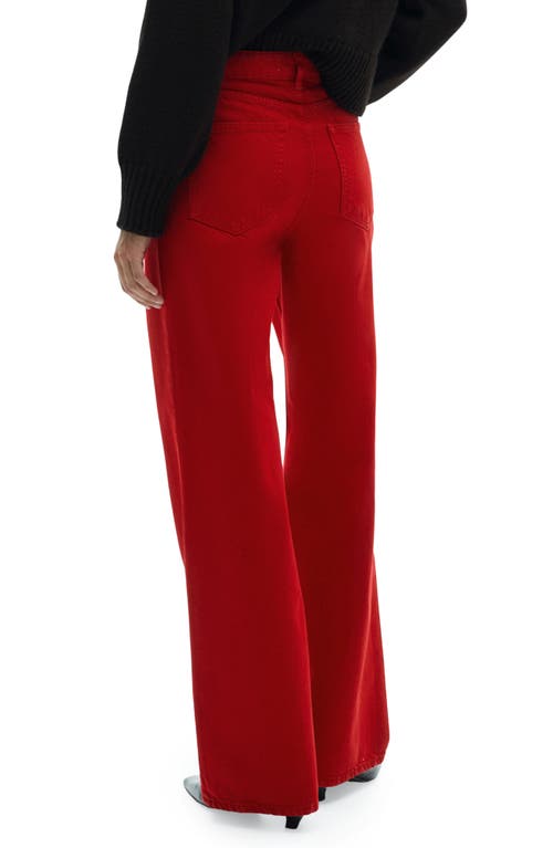 Mango Leo High Waist Straight Leg Jeans In Red