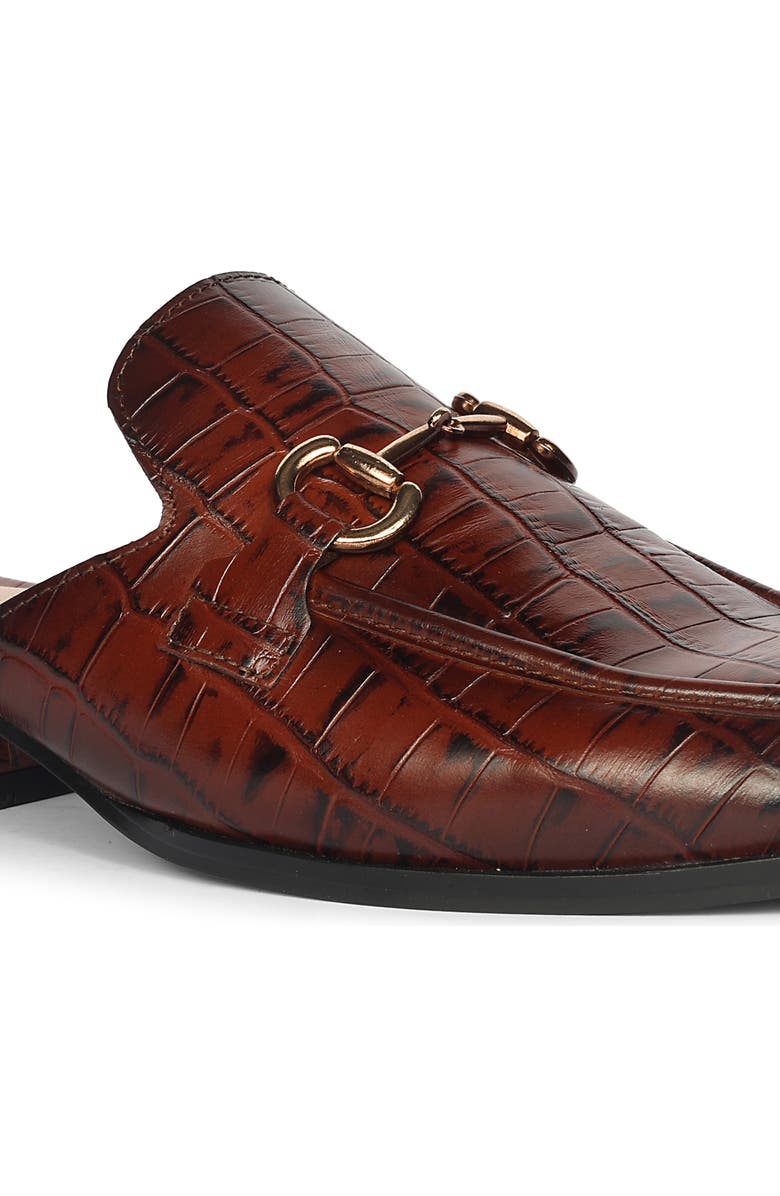 SAINT G Savannah Croc Embossed Mule, Alternate, color, Chocolate