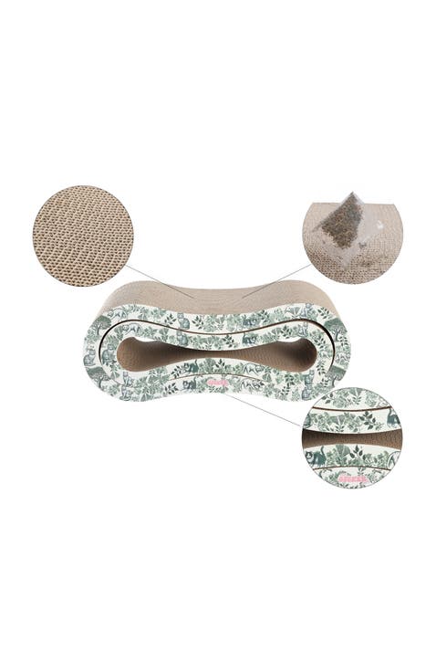 Suvi 26" Modern Cardboard Infinity 2-in-1 Lounge Bed Cat Scratcher with Catnip