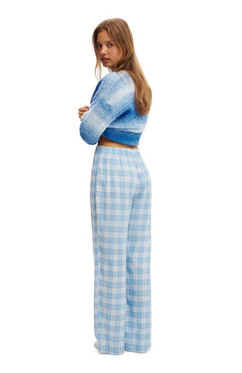 Cotton On Body Flannel Wide Leg Pant In Blue