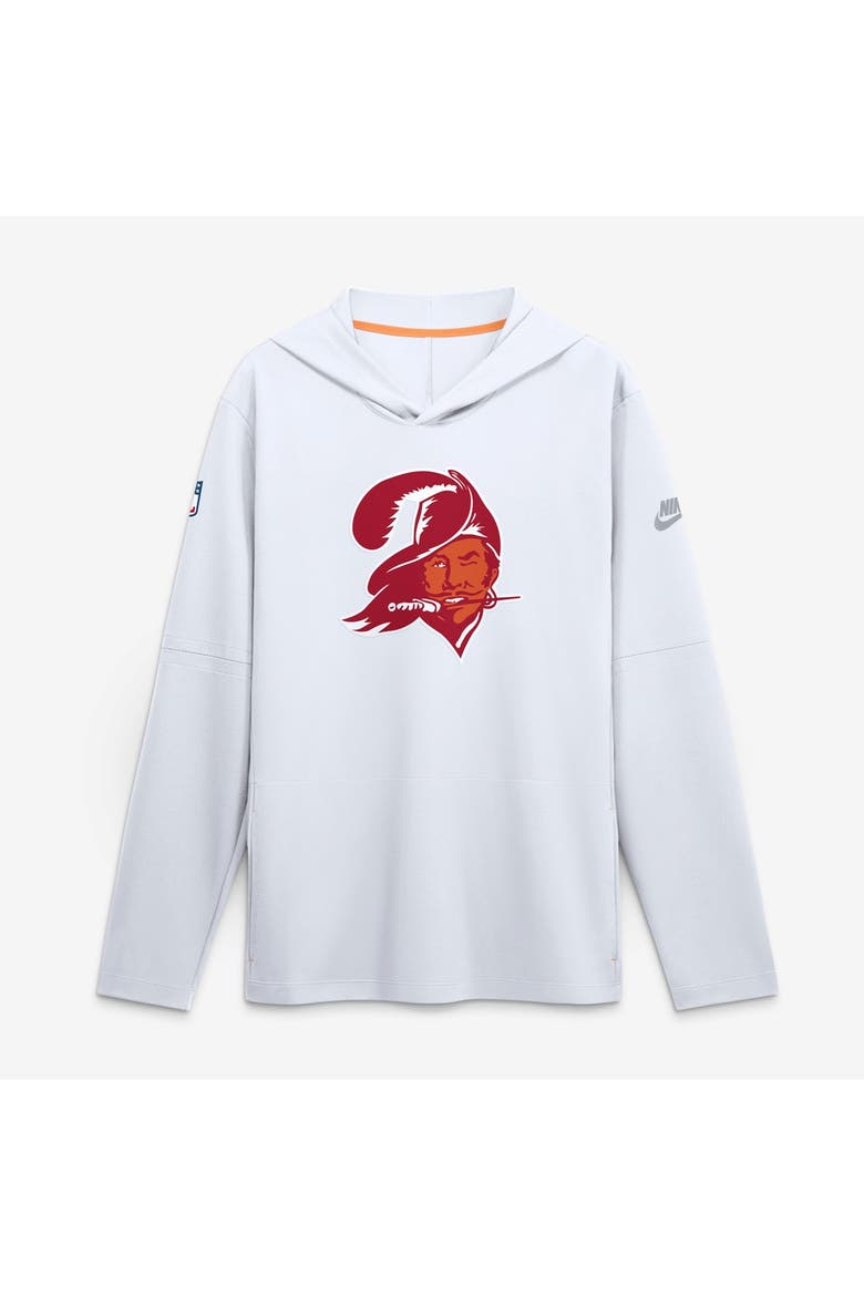Men's Nike White Tampa Bay Buccaneers Sideline Alternate Lightweight Long Sleeve Hooded Dri-FIT T-Shirt, Main, color, White