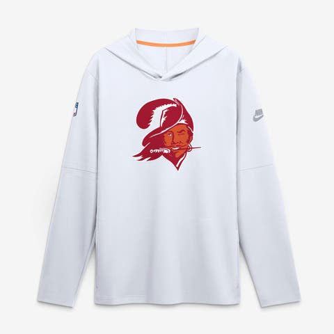 Men's Nike White Tampa Bay Buccaneers Sideline Alternate Lightweight Long Sleeve Hooded Dri-FIT T-Shirt