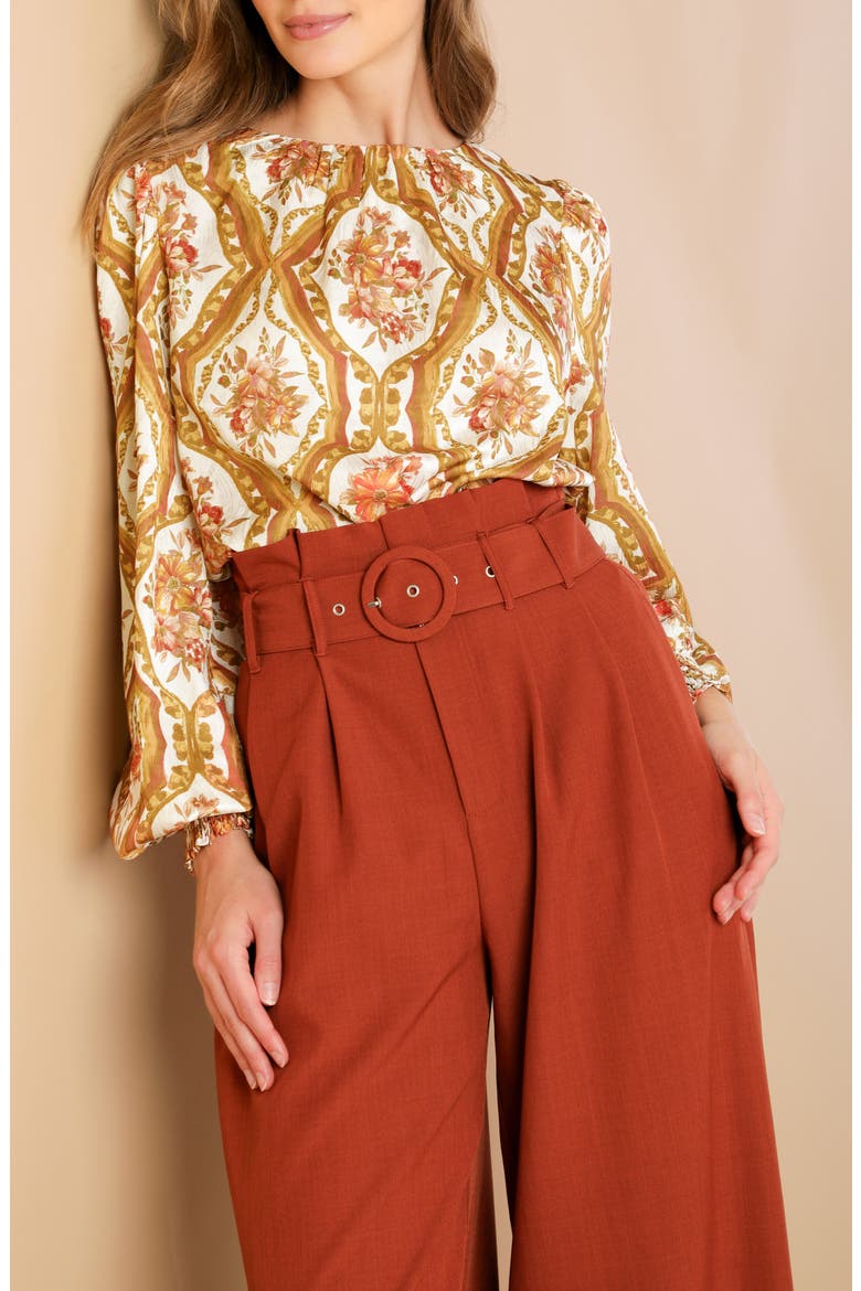 Floral Long Sleeve Top, Alternate, color, IVORY
