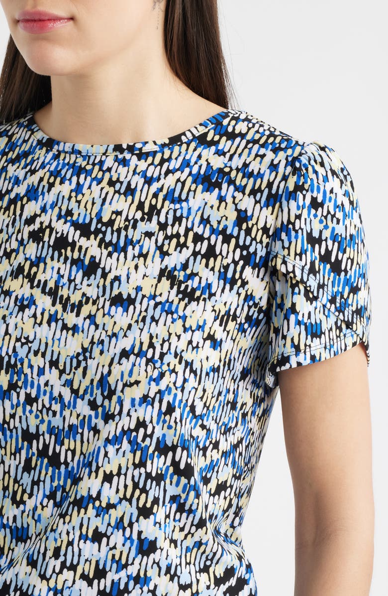 AK ANNE KLEIN Tulip Sleeve Top, Alternate, color, Anne Black Multi