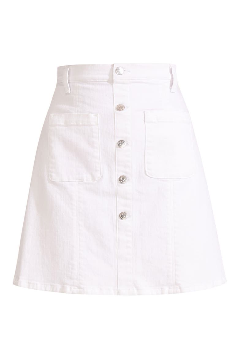 Deena Patch Pocket Denim Miniskirt, Alternate, color, WHITE
