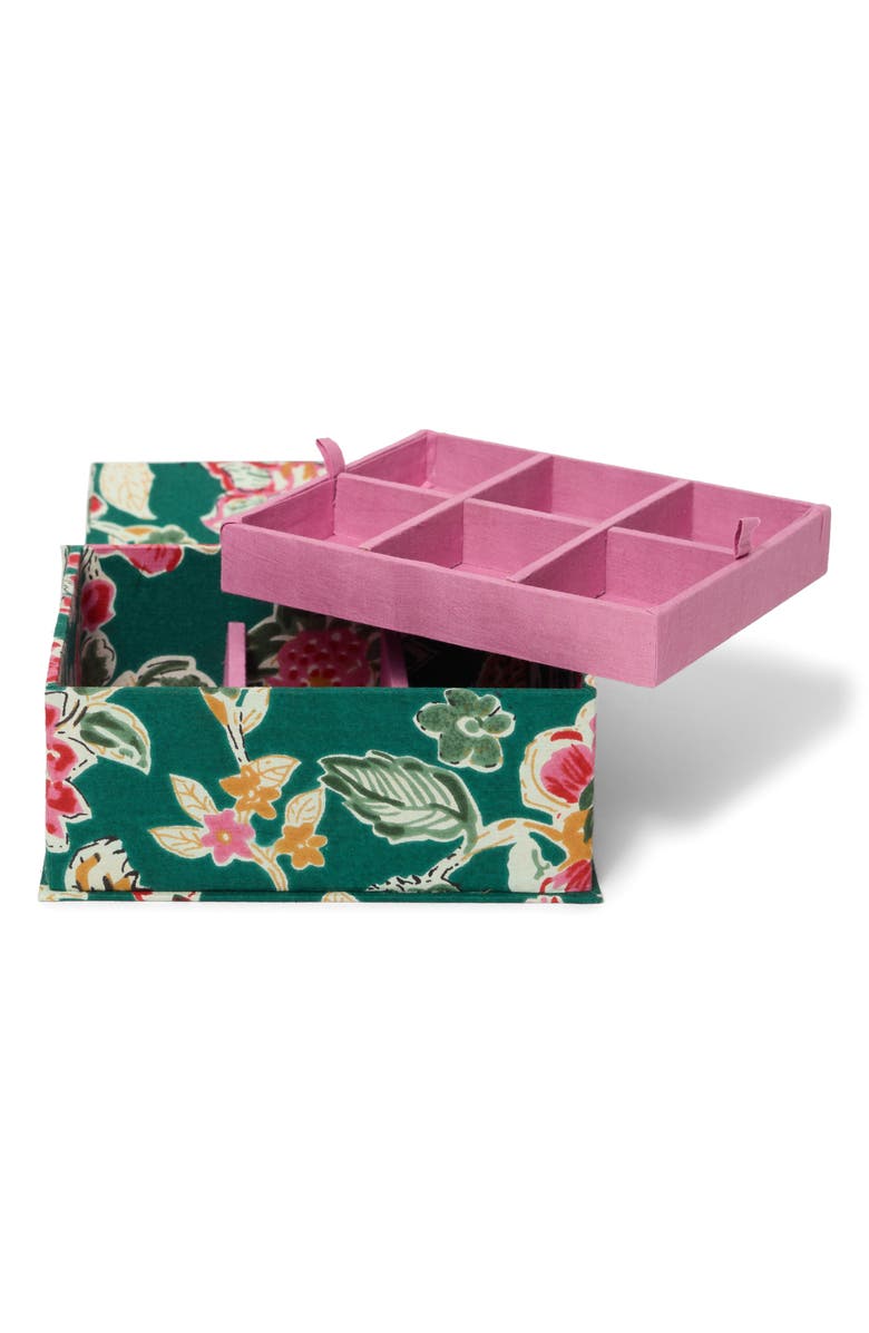Chan Luu Floral Jewelry Box with Removable Tray, Main, color, Forest