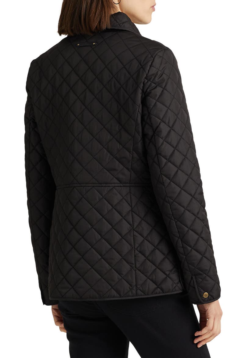 Water Repellent Quilted Jacket, Alternate, color, BLACK