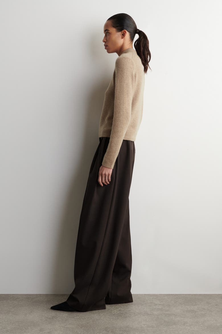 Cashmere Polo Jumper, Alternate, color, BEIGE MÉLANGE