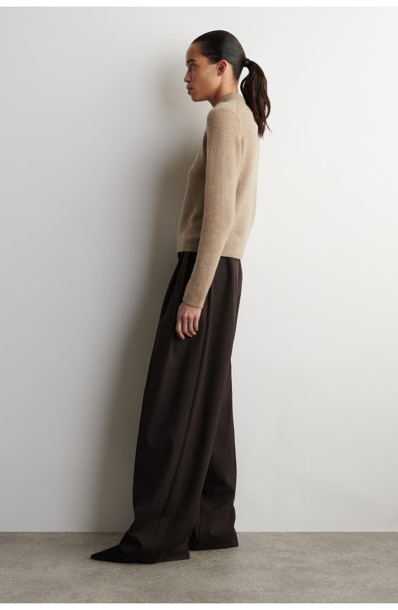 COS Cashmere Polo Jumper, Alternate, color, Beige Mélange