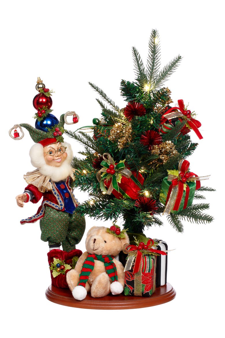 Decorating Tree Elf Scene with Lights, Small, Main, color, Red