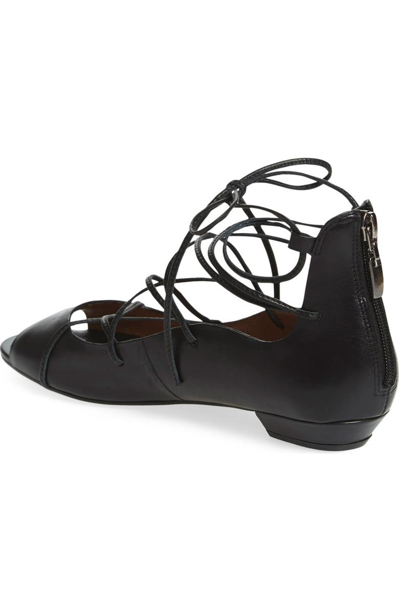 Seychelles SEY Collection 'Enamour' Open Toe Ghillie Flat, Alternate, color,